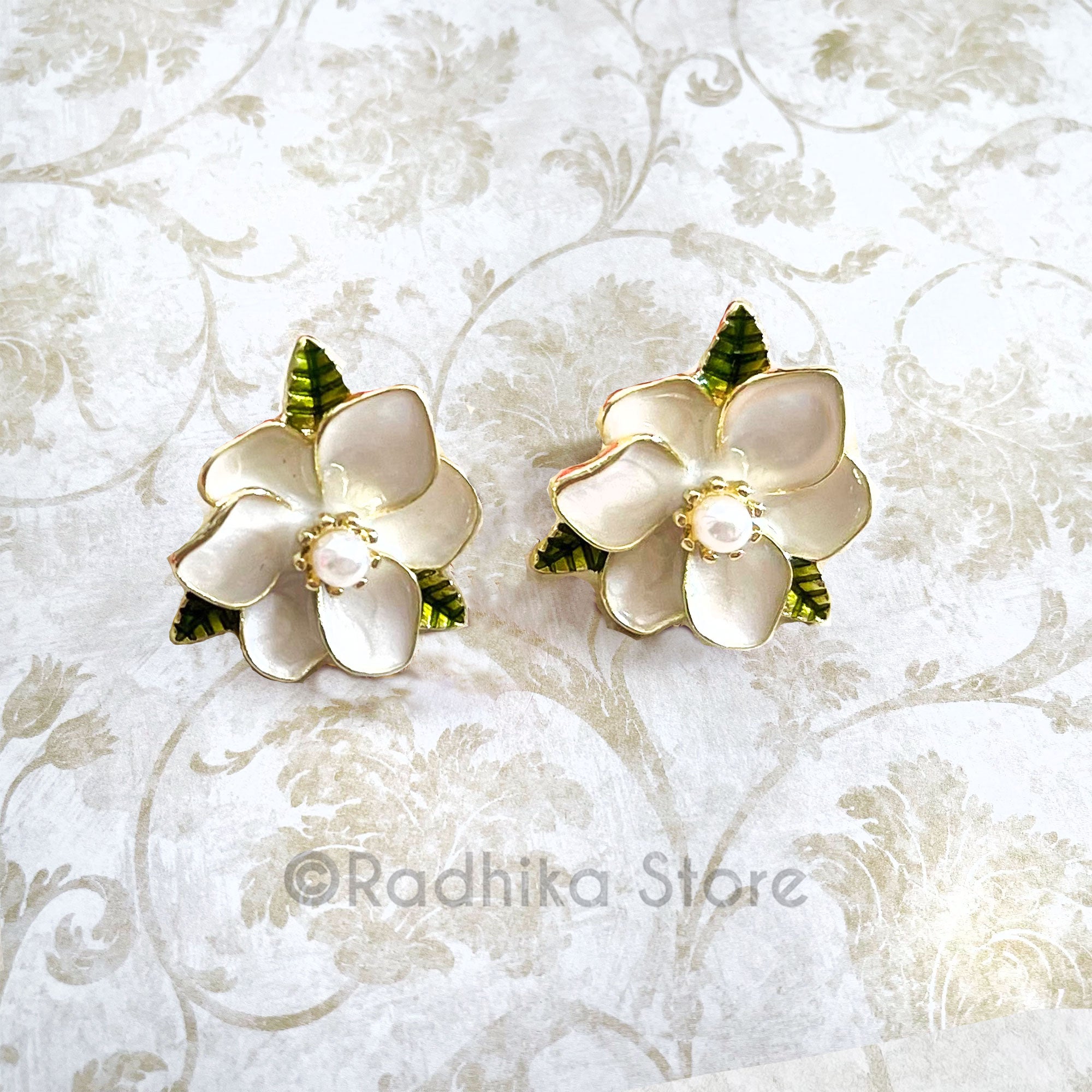 Little Magnolia Flower Earrings - 1 Inch