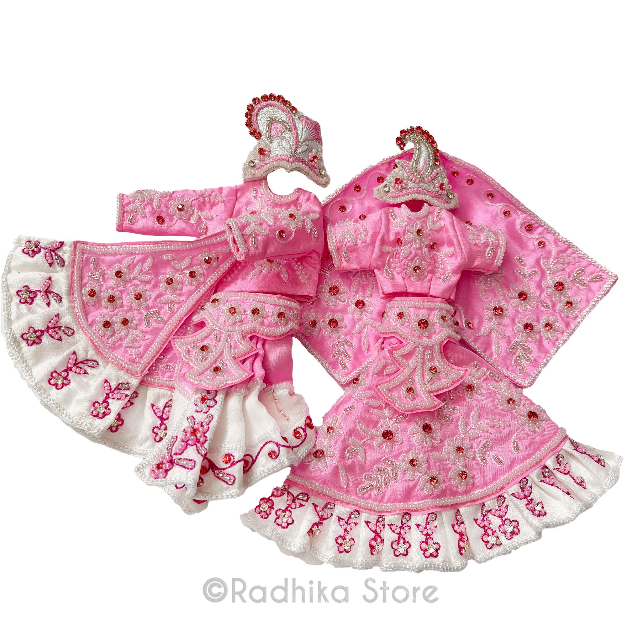 Madhuram - Pink - Silk - Radha Krishna Deity Outfit