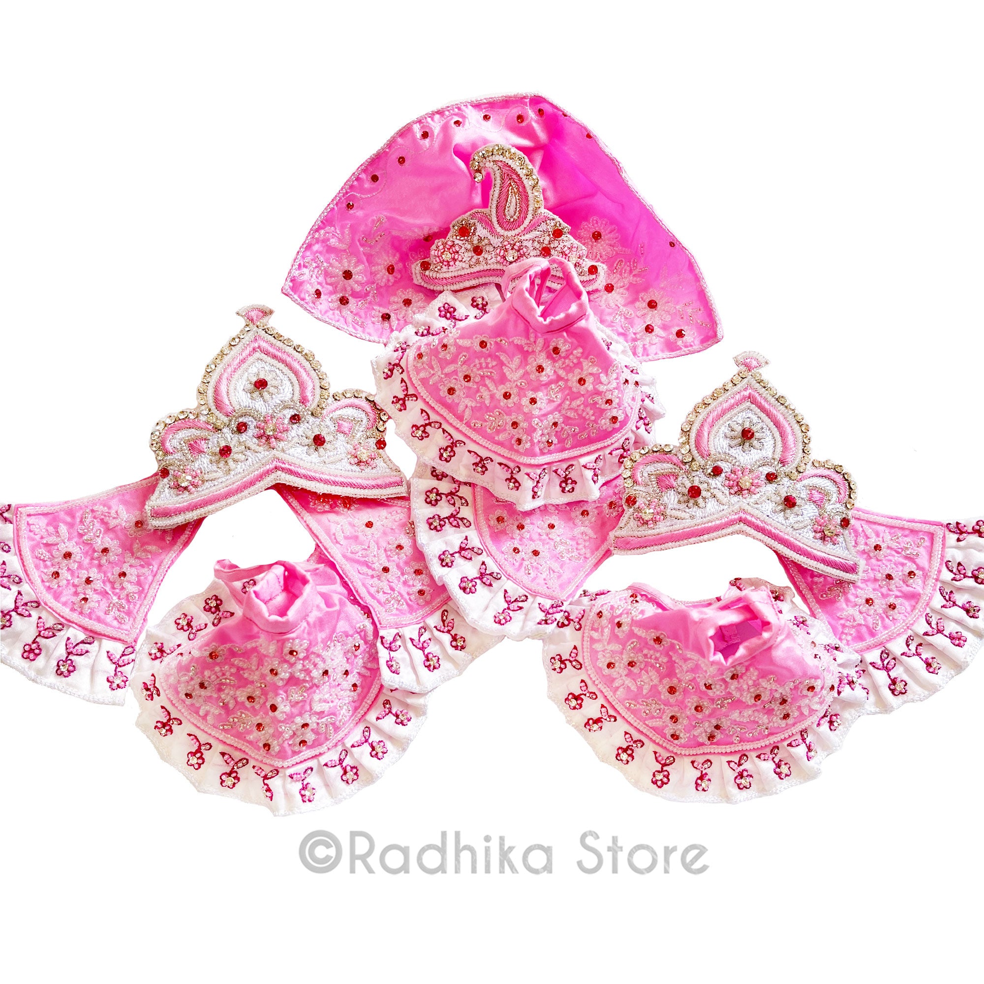 Madhuram - Pink - Silk - Jagannath Baladeva Subhadra Deity Outfit