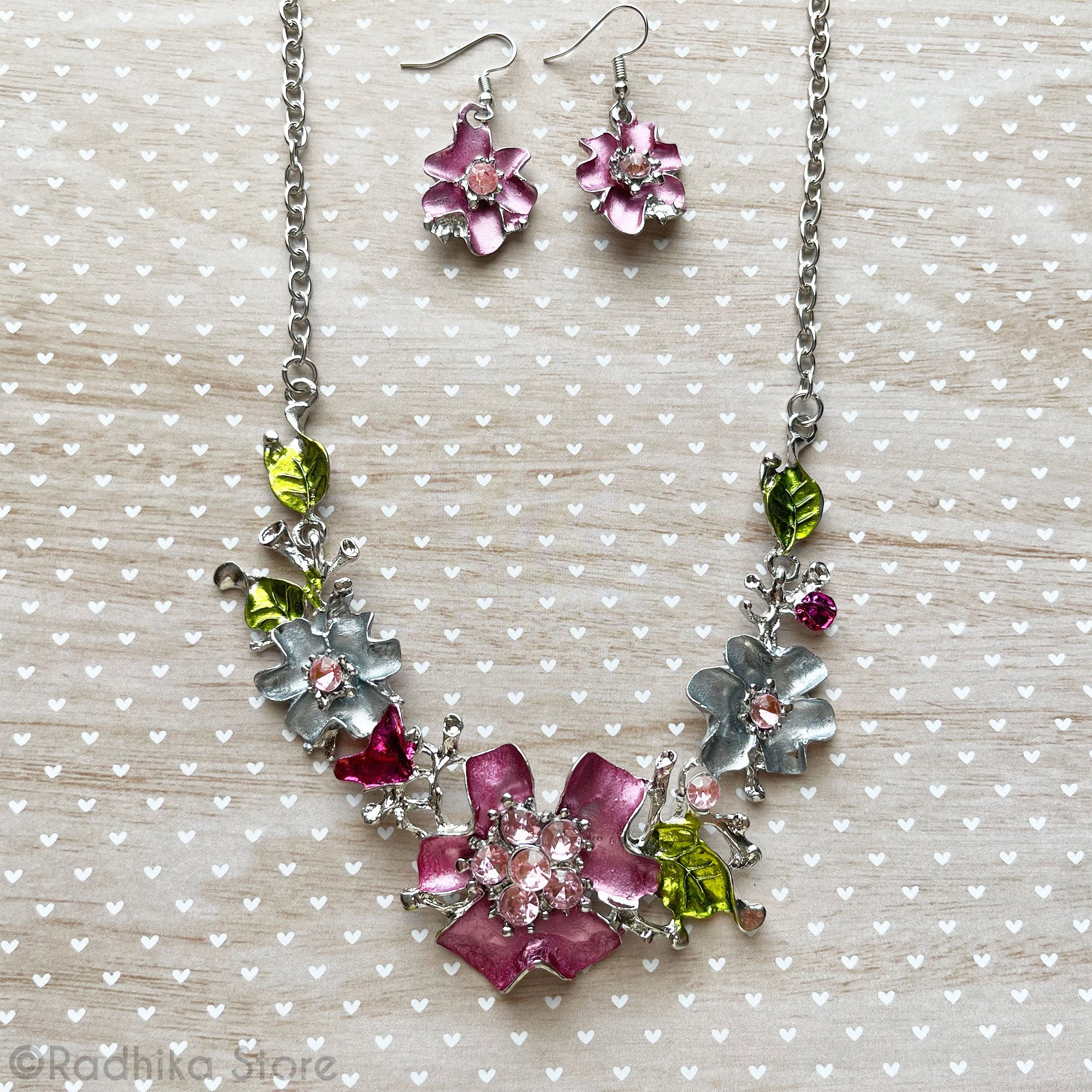 Blooming Flowers- Deity Necklaces and Earring Set