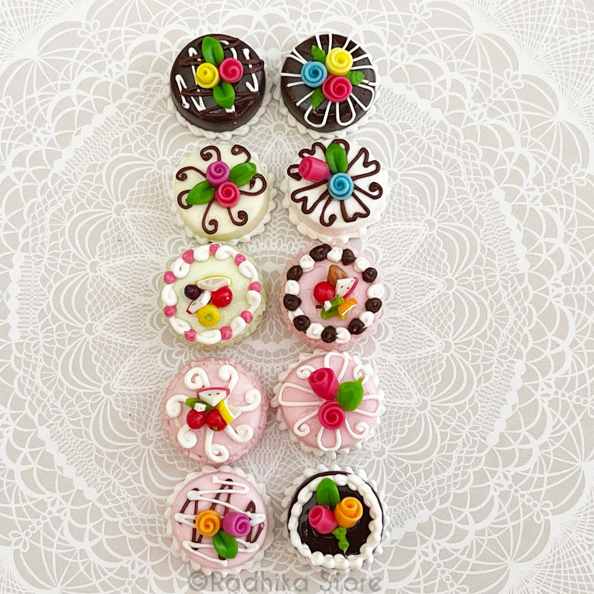 Tiny Dazzling Round Cakes - Choose- Set of 2