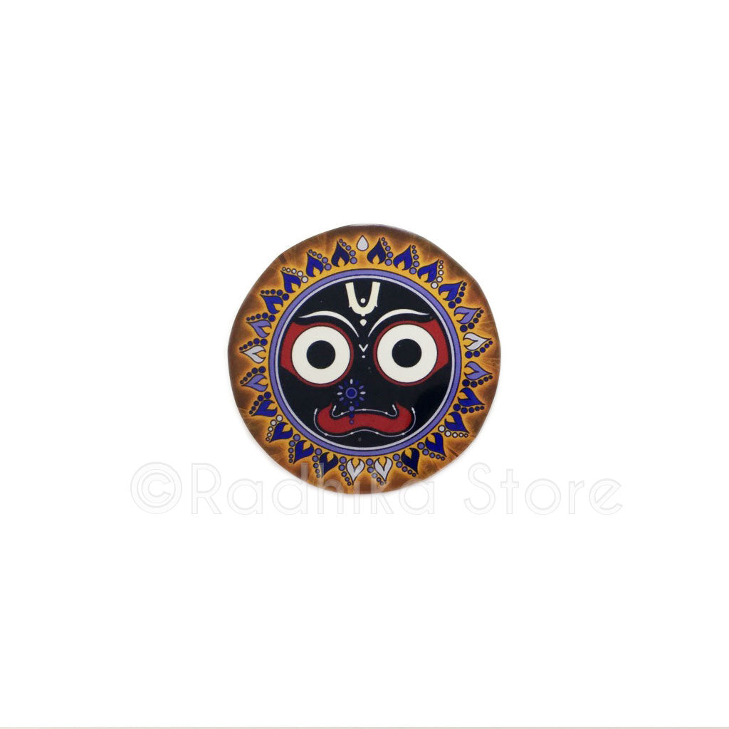 Lord Jagannath Blue Flame Lotus Acrylic Button