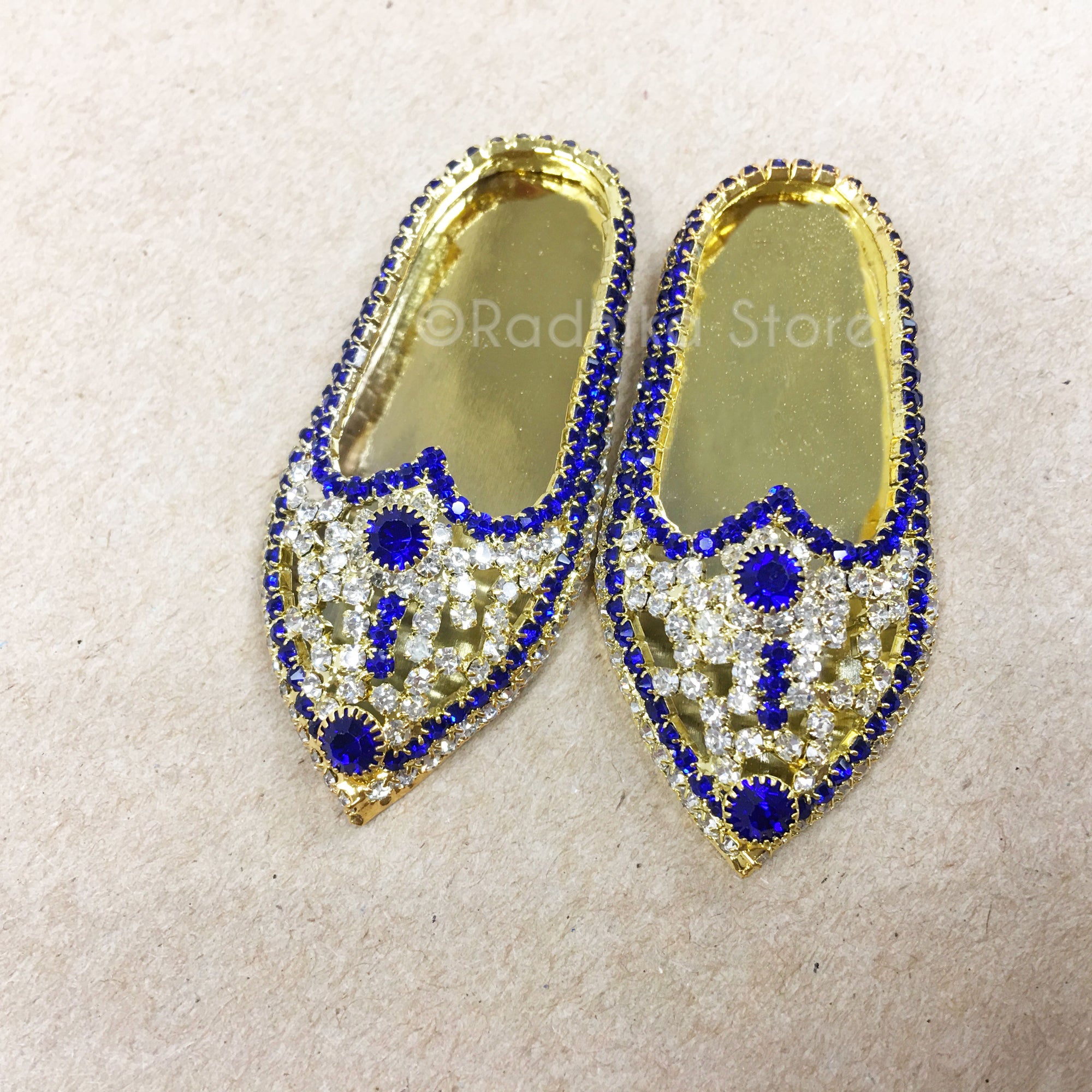 Blue Sapphire and Diamond Rhinestone - Deity Shoes - Large Sizes