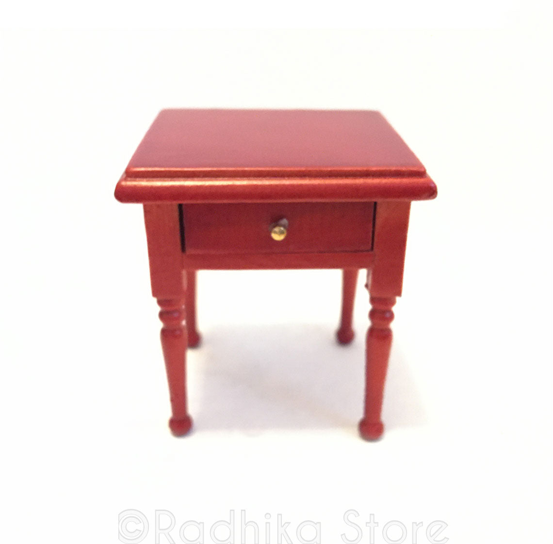 Chawki (Offering Table) or Side Table With Drawer- Cherry Finish