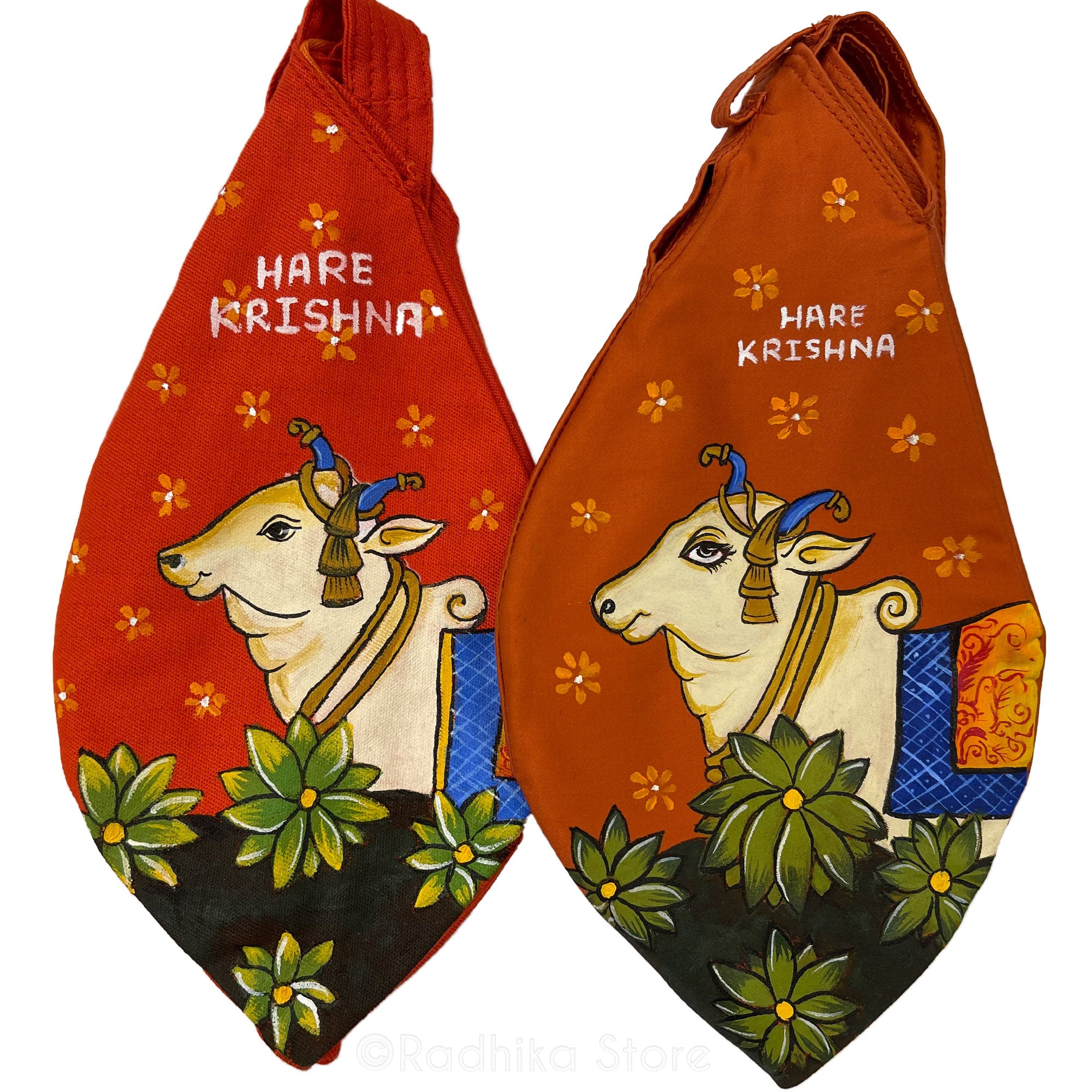 Govardhana Cow - Hand Painted Bead Bag - Choose Bag