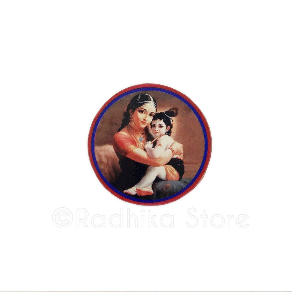 The Divine Mother Yasodha and Lord Krishna Acrylic Button