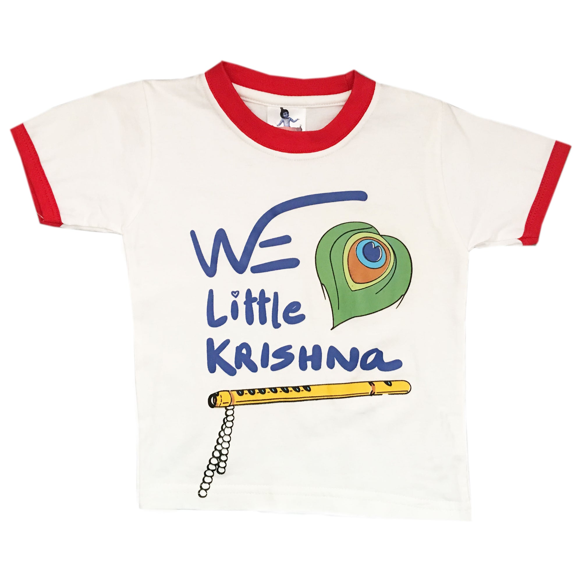 We Little Krishna Flute - T-Shirt- Red- Size 06 to 24 Months