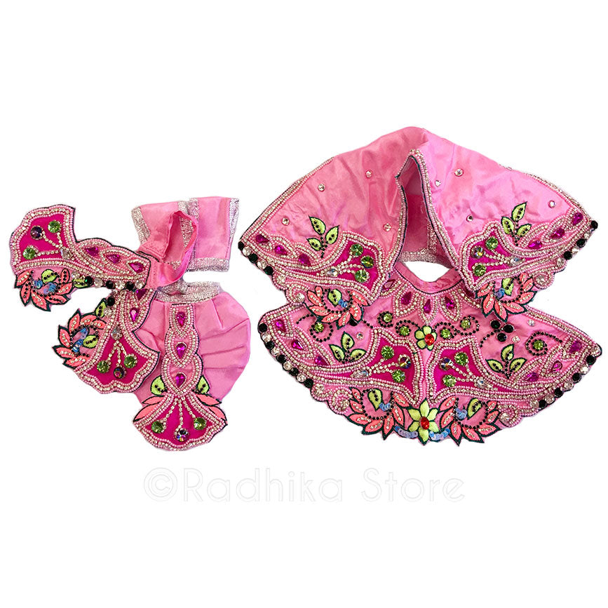 Festival - Pinks and Lime - Radha Krishna Deity Outfit