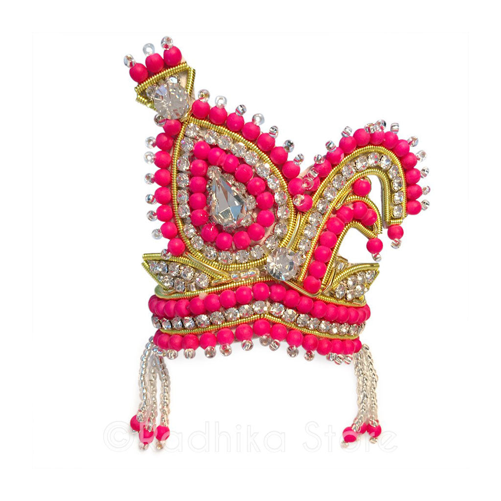 Bright Pink Vrindavan Swan - Rhinestone Crown
