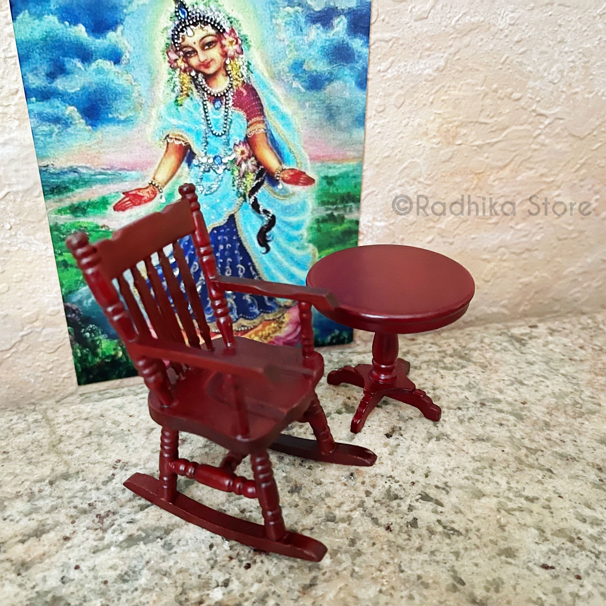 Little Mahogany Rocking Chair For Srila Prabhupada