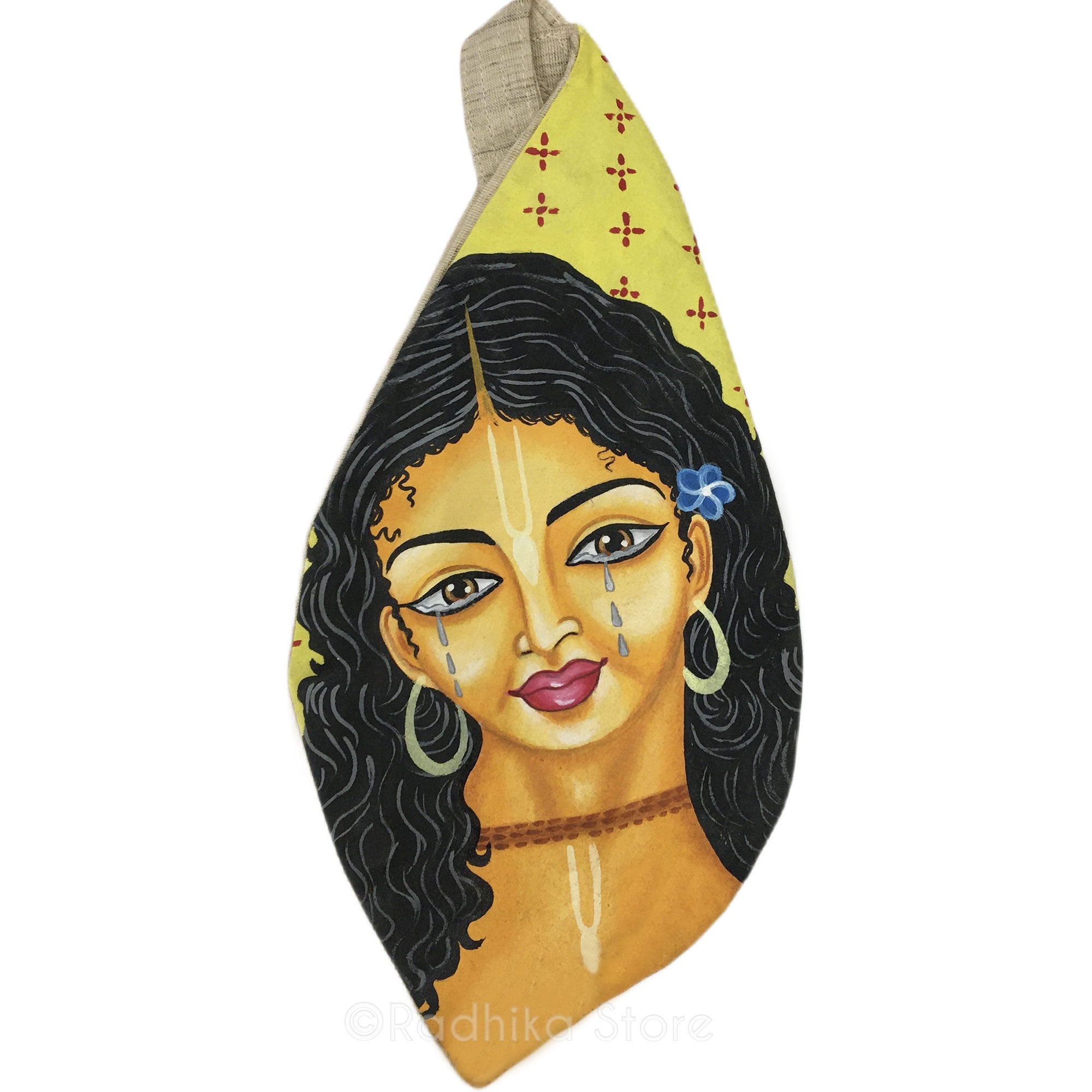 Lord Nityananda in Seperation - Hand Painted Bead Bag
