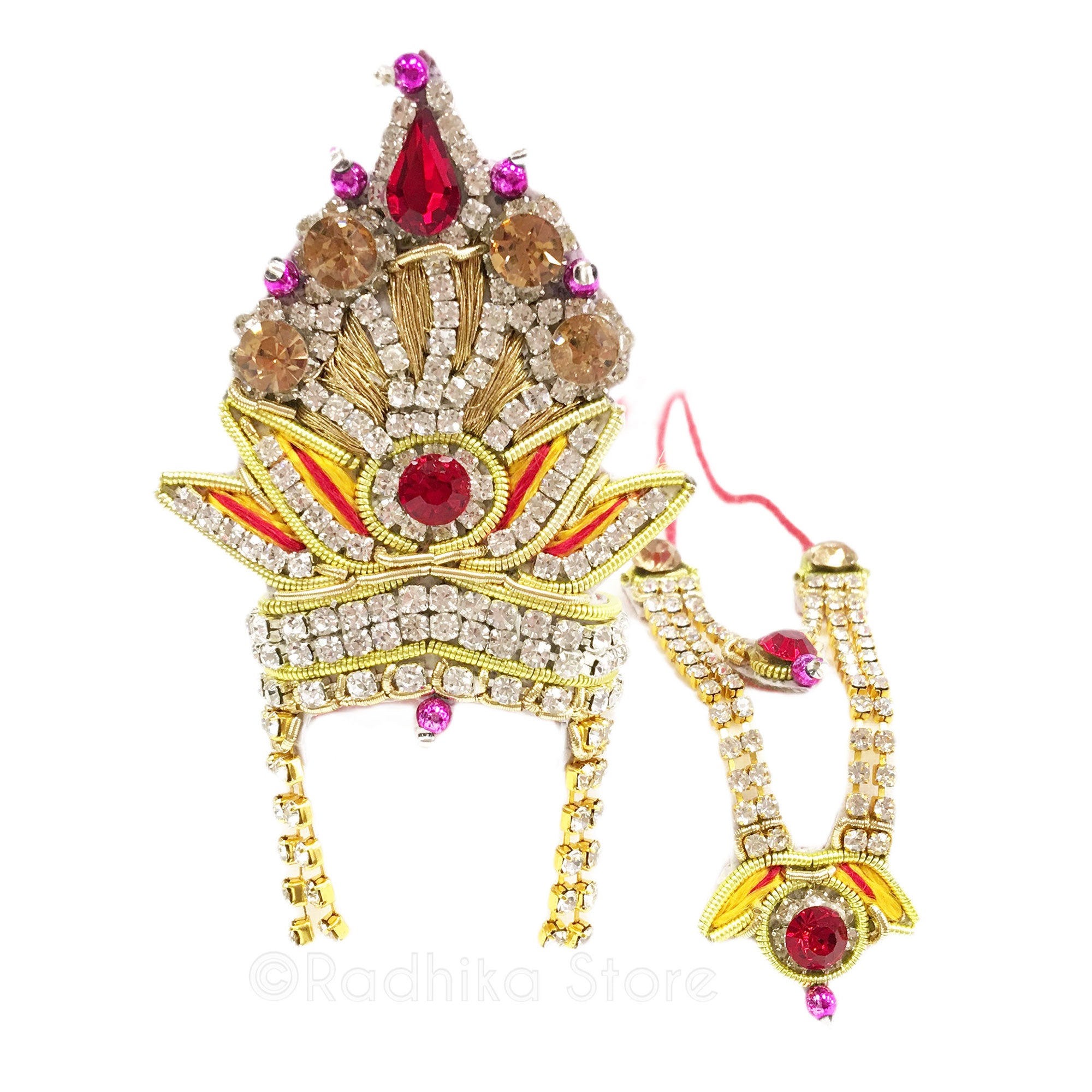 Mayapur Lotus Fountain - Deity Crown and Necklace Set