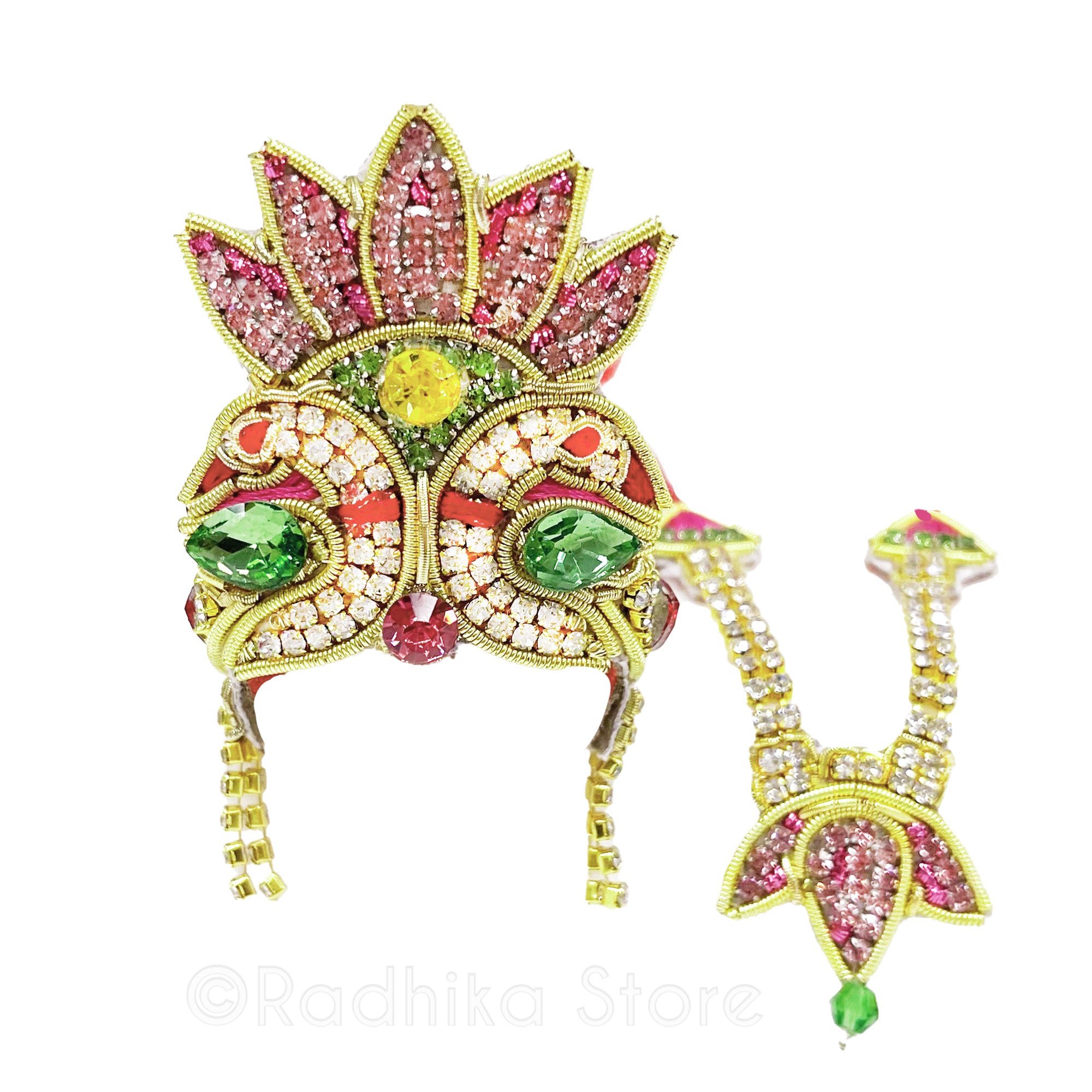 Sporting Lotus Swans - Deity Crown and Necklace Set