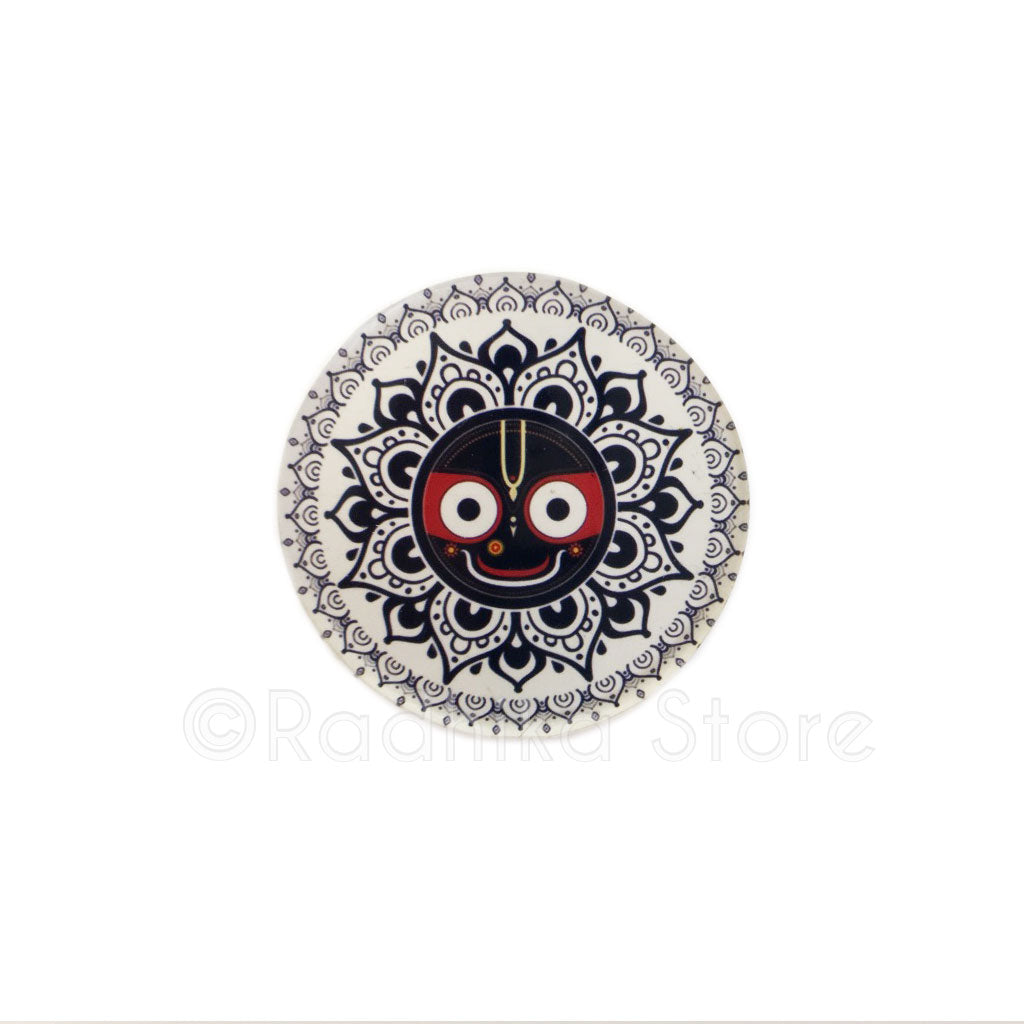Lord Jagannath Black Lotus Acrylic Button