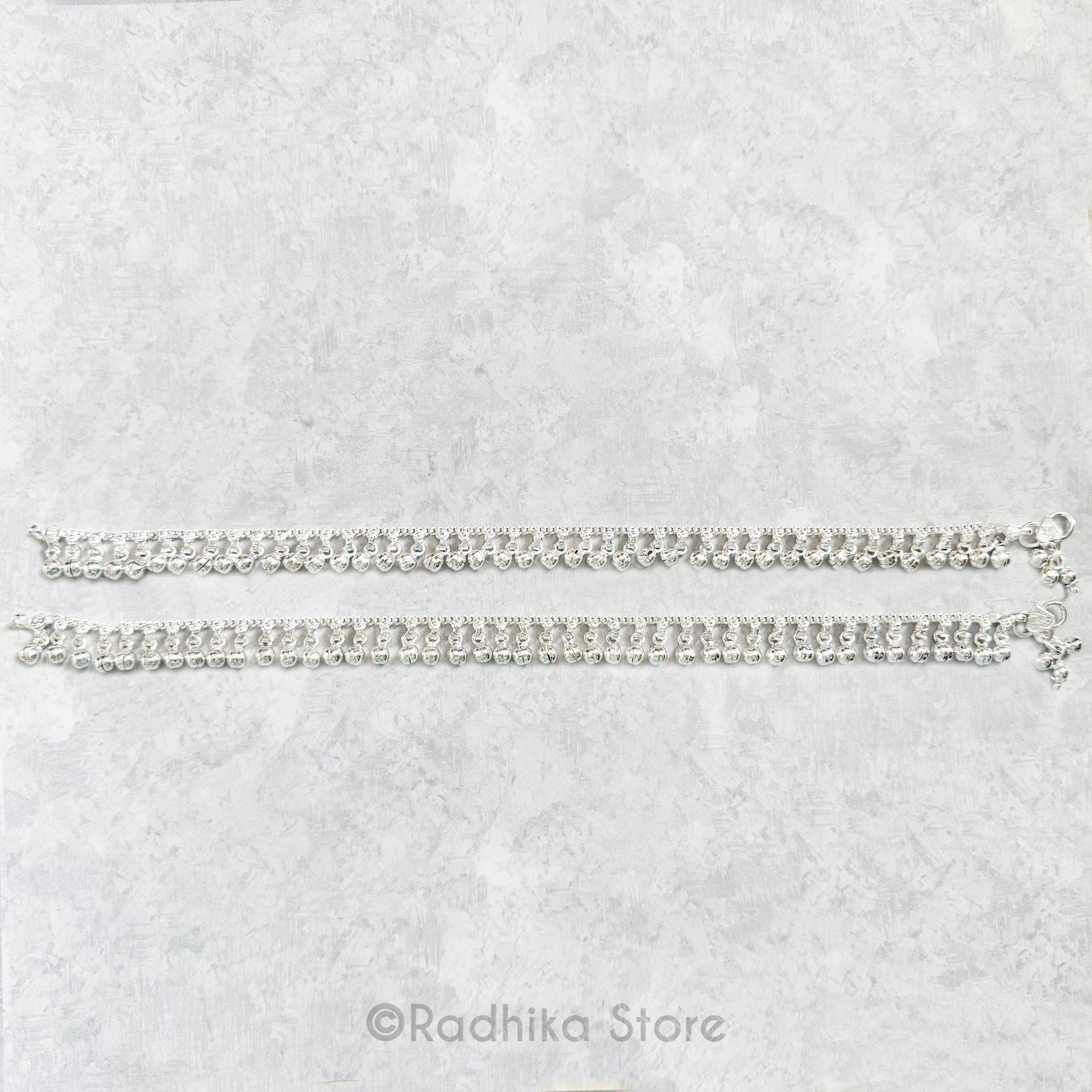 Lots of Chum Chum Bells - Set of 2 - Silver Anklets