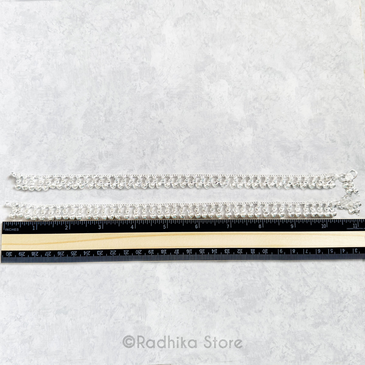 Lots of Chum Chum Bells - Set of 2 - Silver Anklets