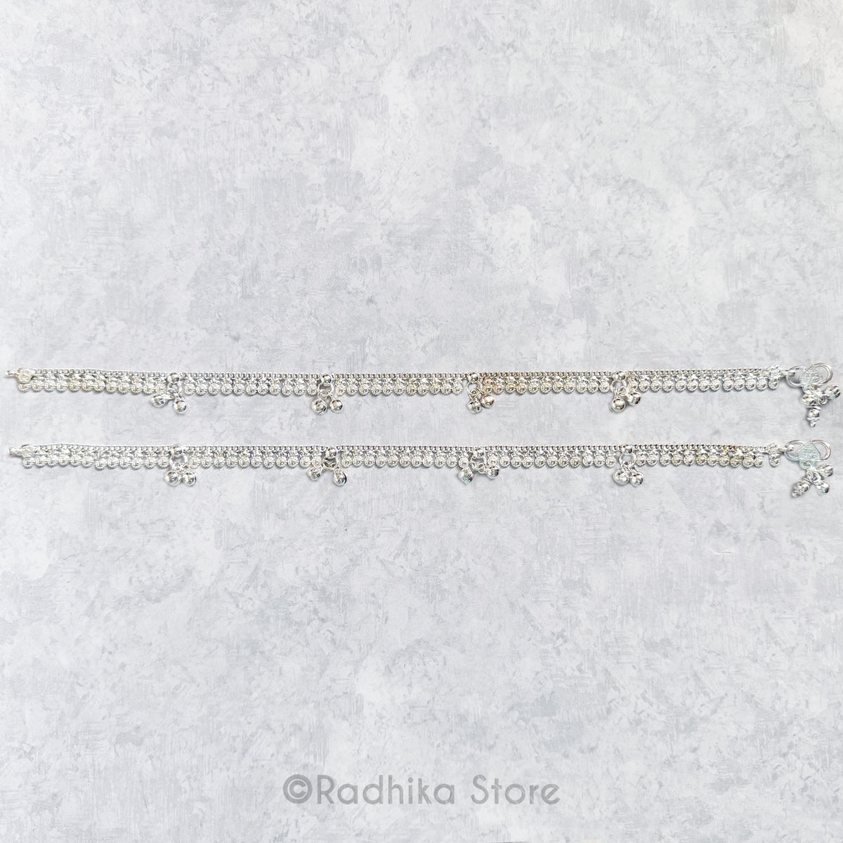 Chum Chum Circles of Love - Set of 2 - Silver Anklets