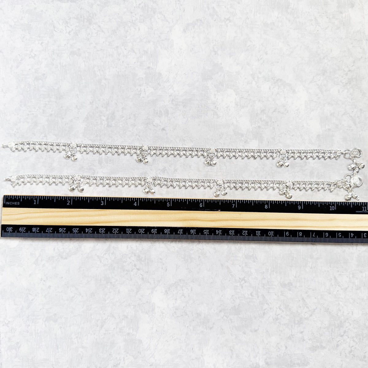 Chum Chum Vrindavan Flowers - Set of 2 - Silver Anklets