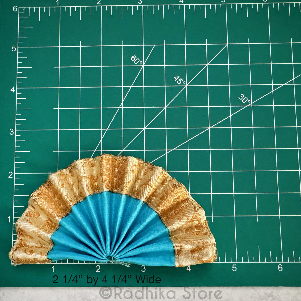 Turban Fans -Silk with Jacquard-  2 1/4 Inch - Set of 2