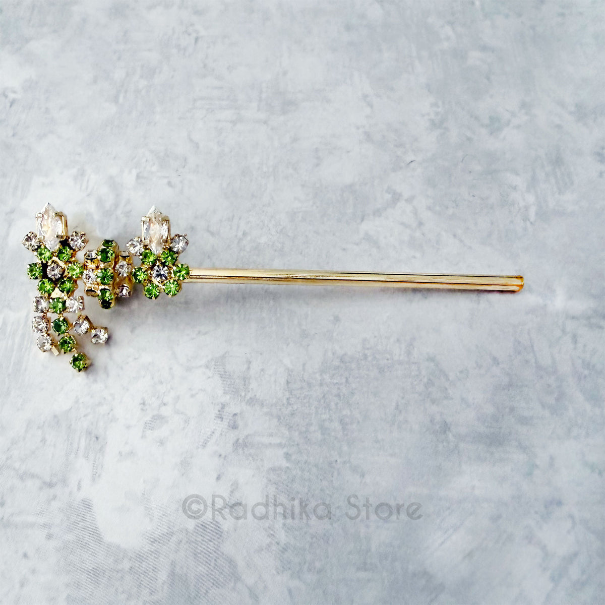 Diamond Rhinestone Vrindavan Flower Flutes- 2 3/4