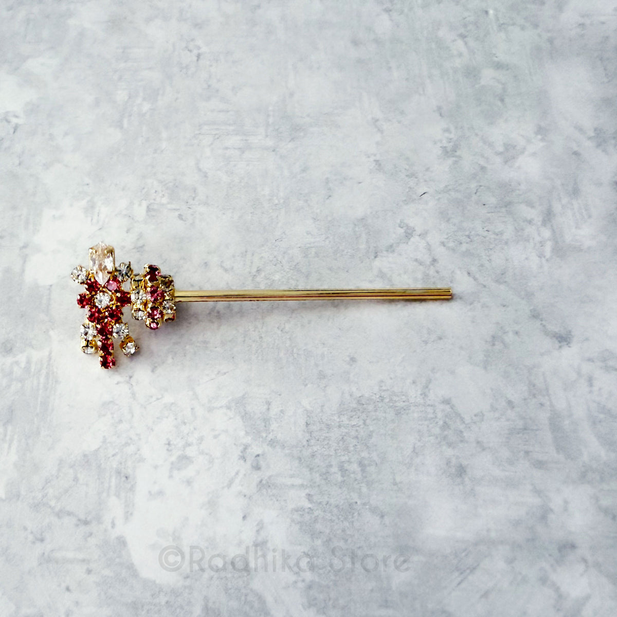 Diamond Rhinestone Vrindavan Flower Flutes- 2 inch