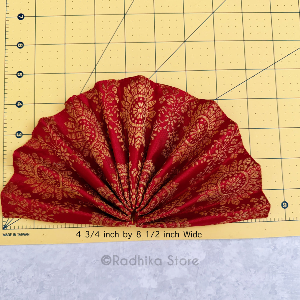 Turban Fans -Jacquard Front Silk Back-  4 1/4 Inch - Set of 2