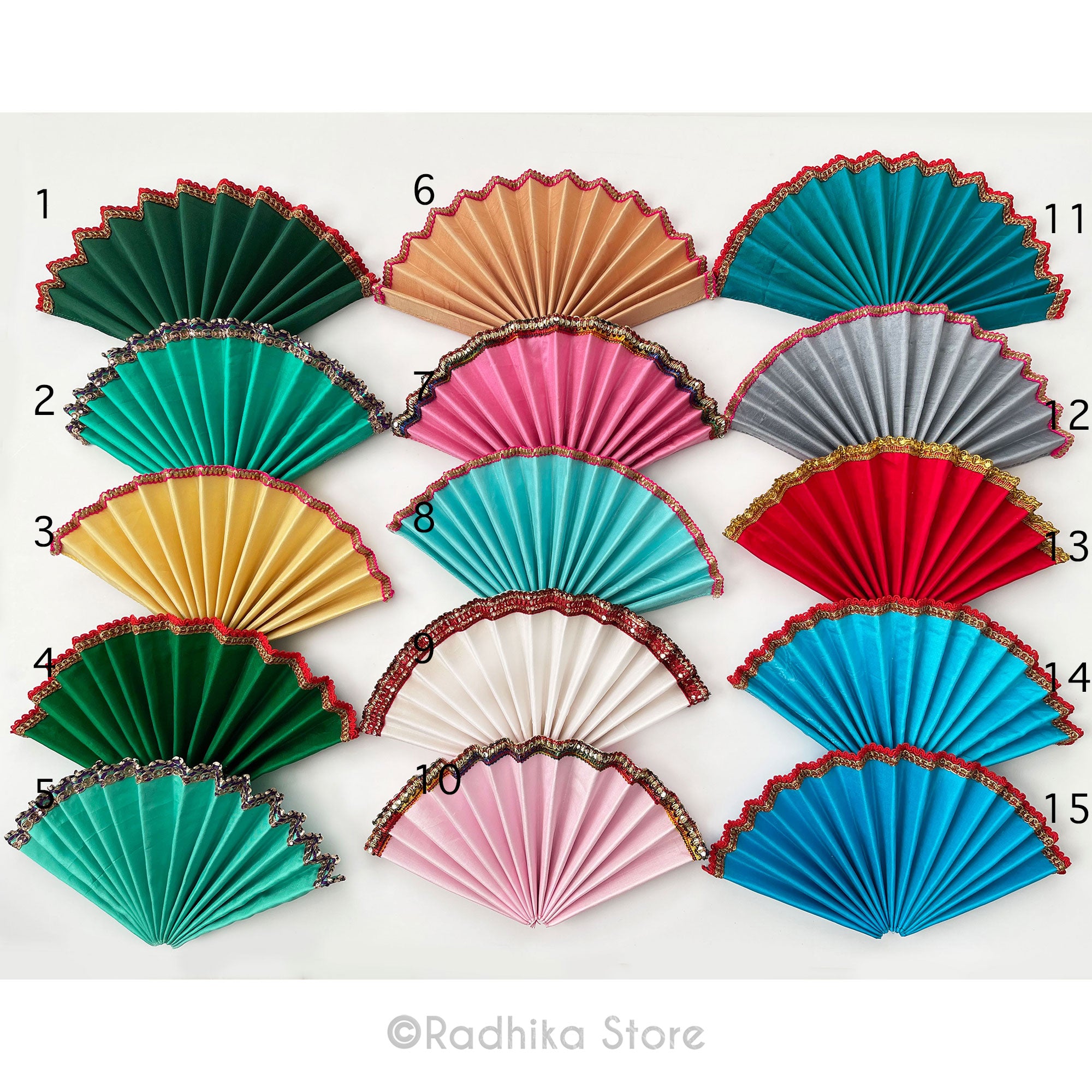 Turban Fans Fancy - Silk - Set of 2