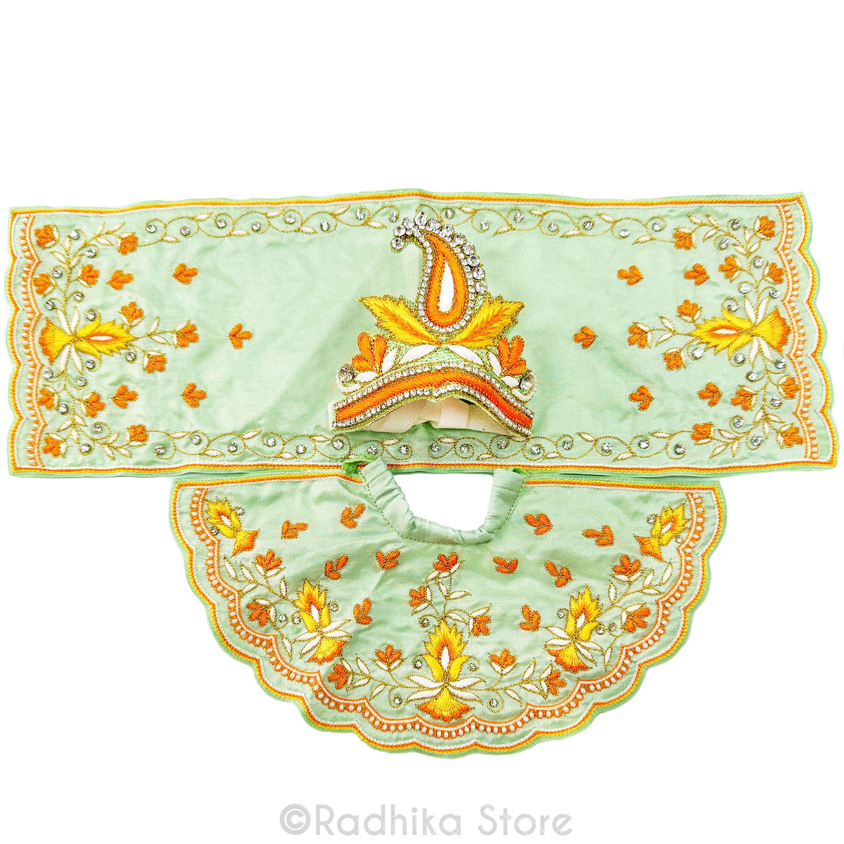 Autumn Dance - Light Sea Green - Silk - Jagannath Baladeva Subhadra Deity Outfit