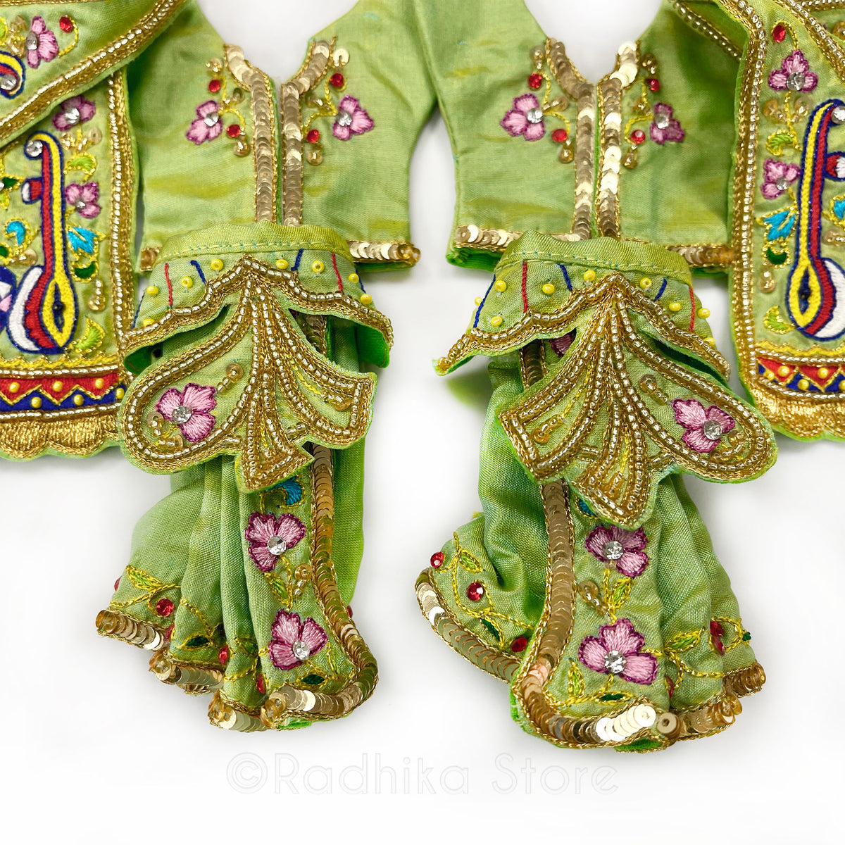 Divine Instruments - Sea Green -  Silk - Gaura Nitai Deity Outfit