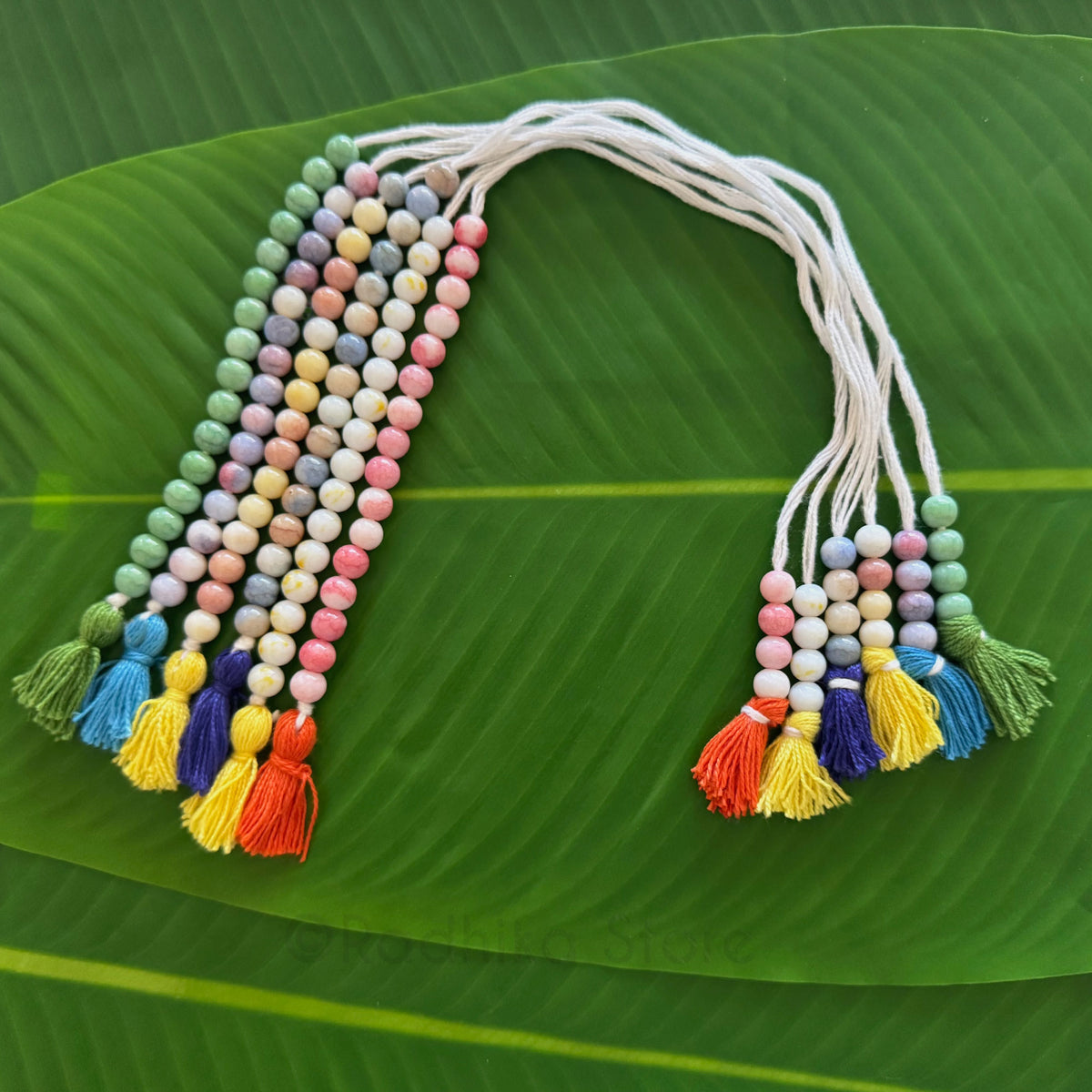 Faux Agate- Glass Japa Counting Beads