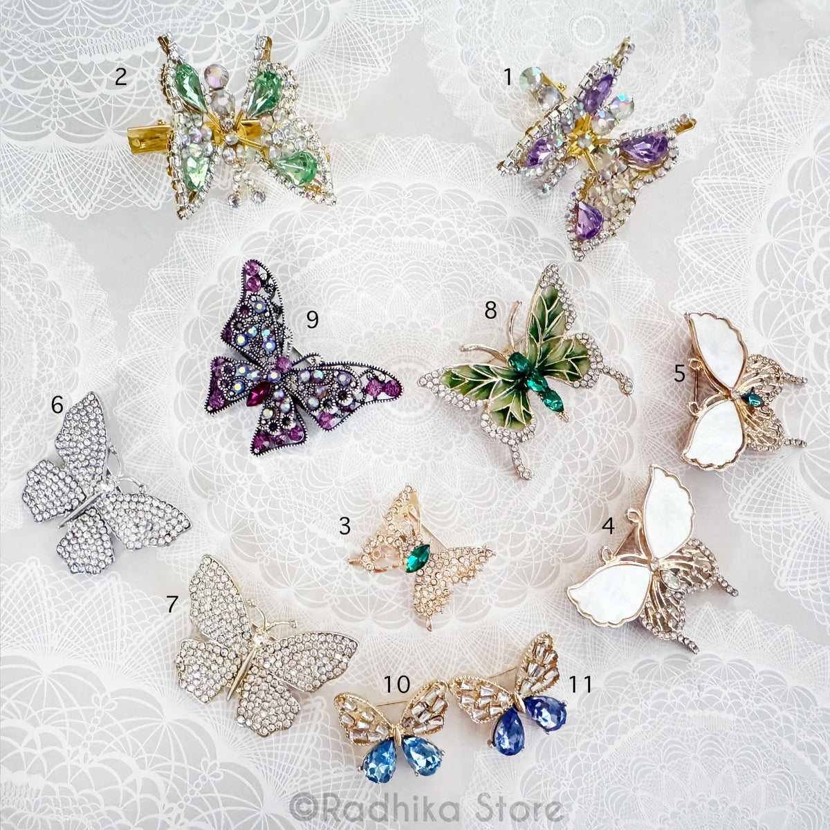 Tulsi Garden Butterflies -  Chose Design - Pendant-(Pin)