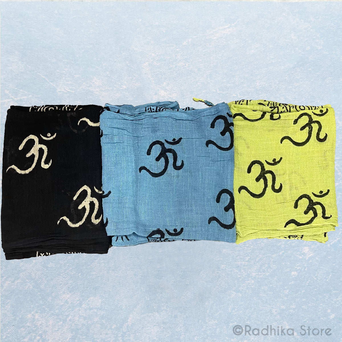 Hand Woven-Rustic-Om- Block Print Chadar-Choose Color