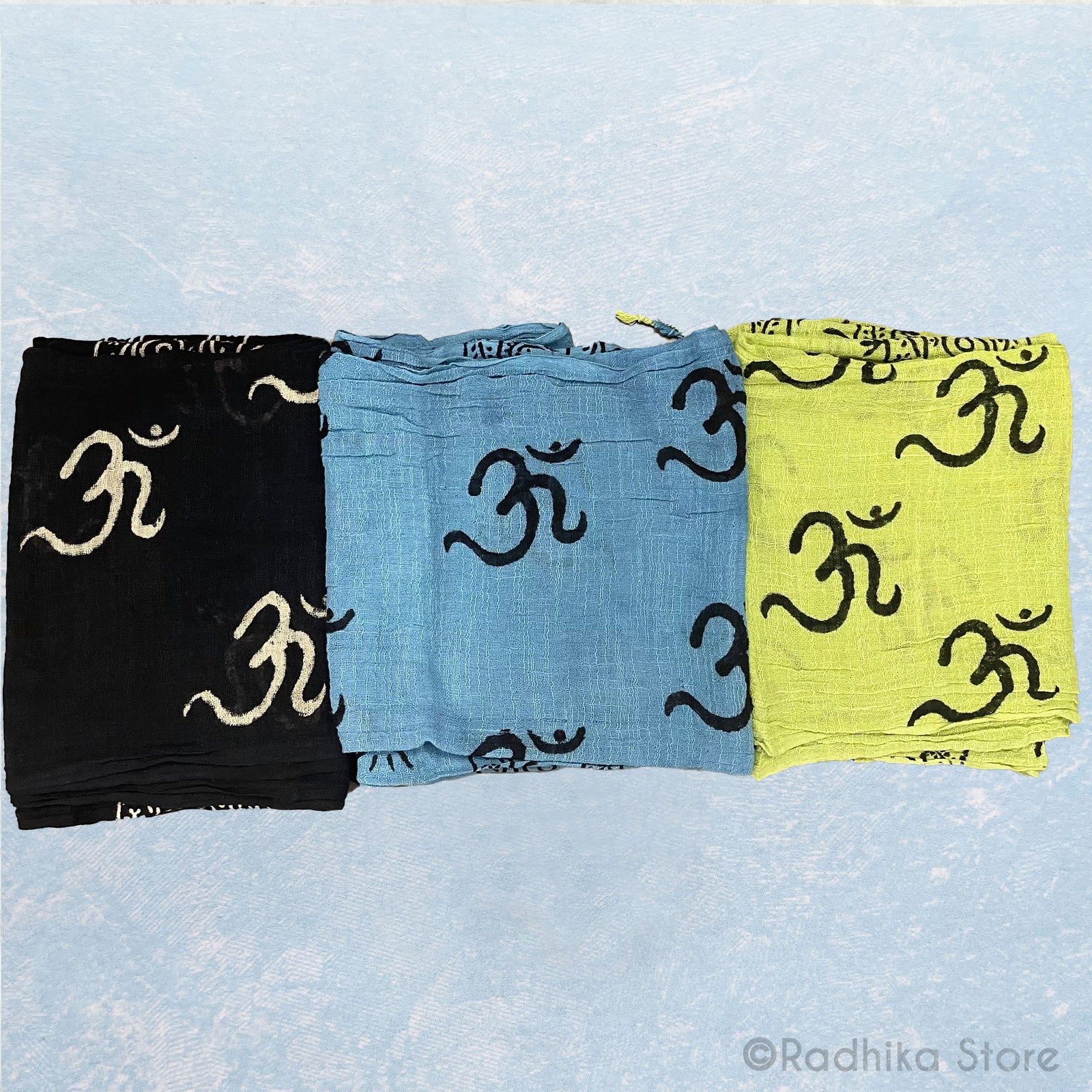 Hand Woven-Rustic-Om- Block Print Chadar-Choose Color