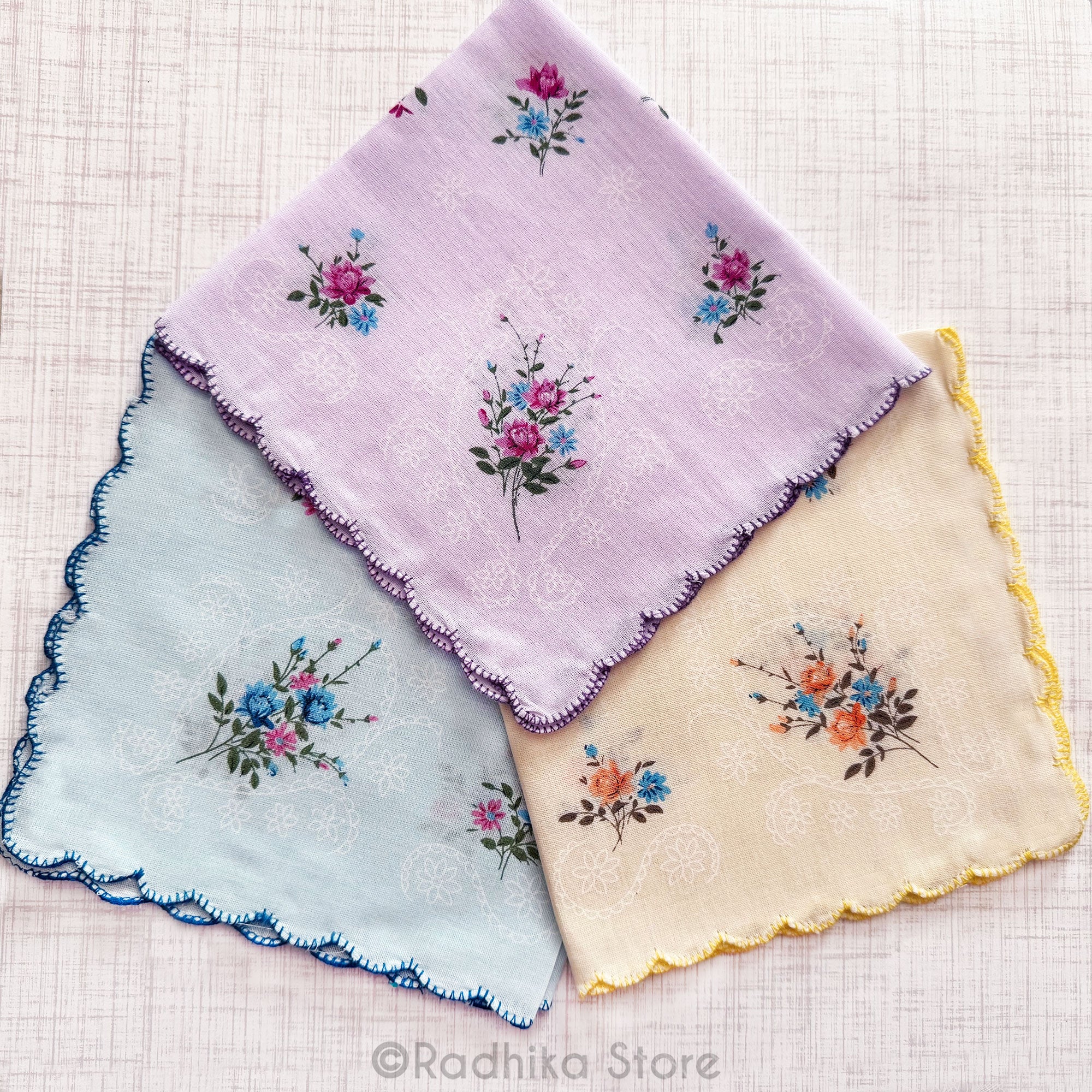 Antique Rose -  Deity Napkins- Set Of 3