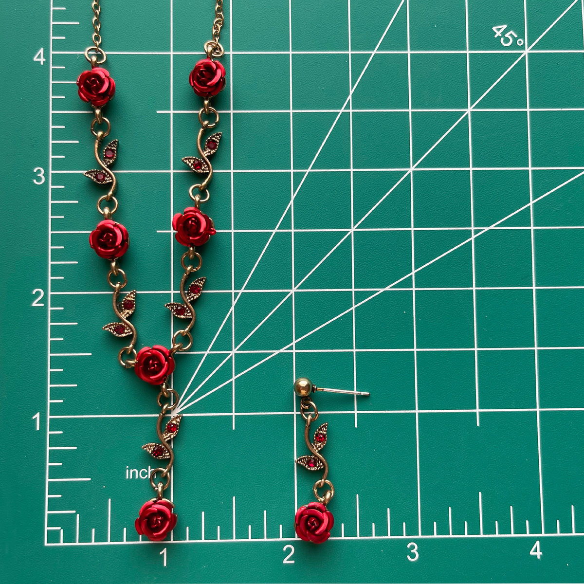 Antique Gold Rose Vine- 6 Inch- Deity Necklaces or Earring