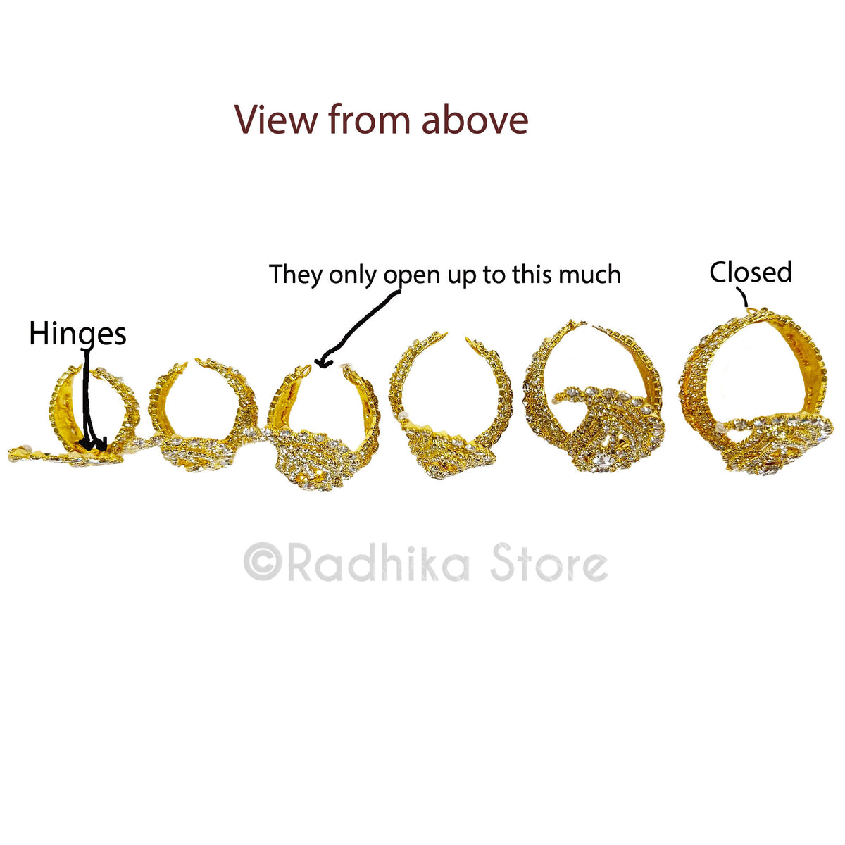 Diamond Golden Chandrika  - Metal Deity Crown