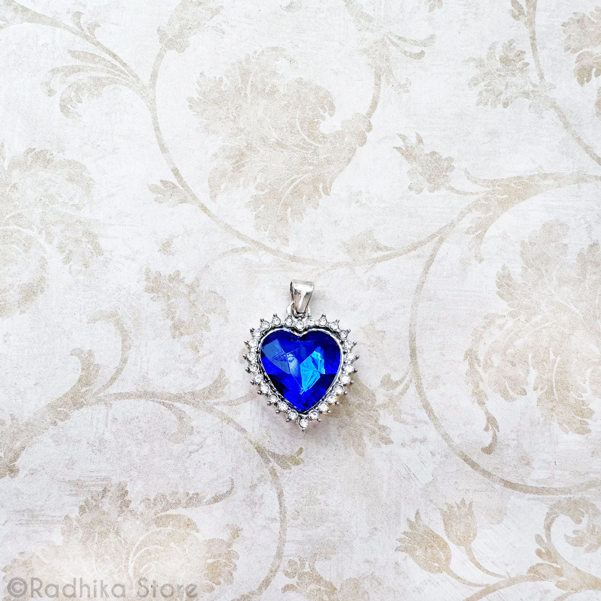 True Blue Heart-Crystal Necklace/ Pendant