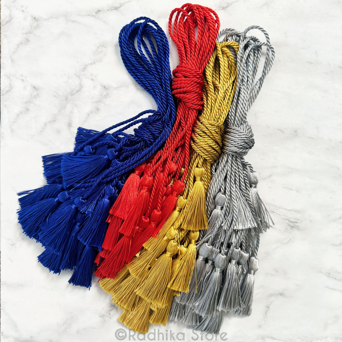 Vip Rope Tassel Rope Tassels-Blue-Red-Gold-Silver-Choose Color - Radhika Store