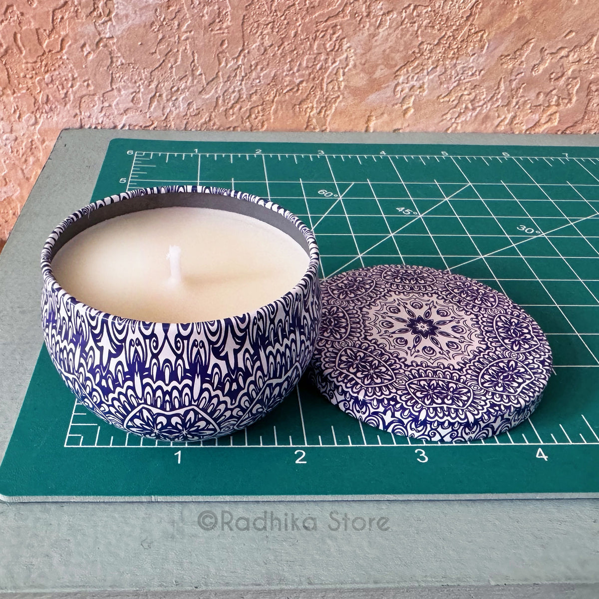 Decorative Miniature Soy Candle Tins With Lids - Set of 8 - Set B