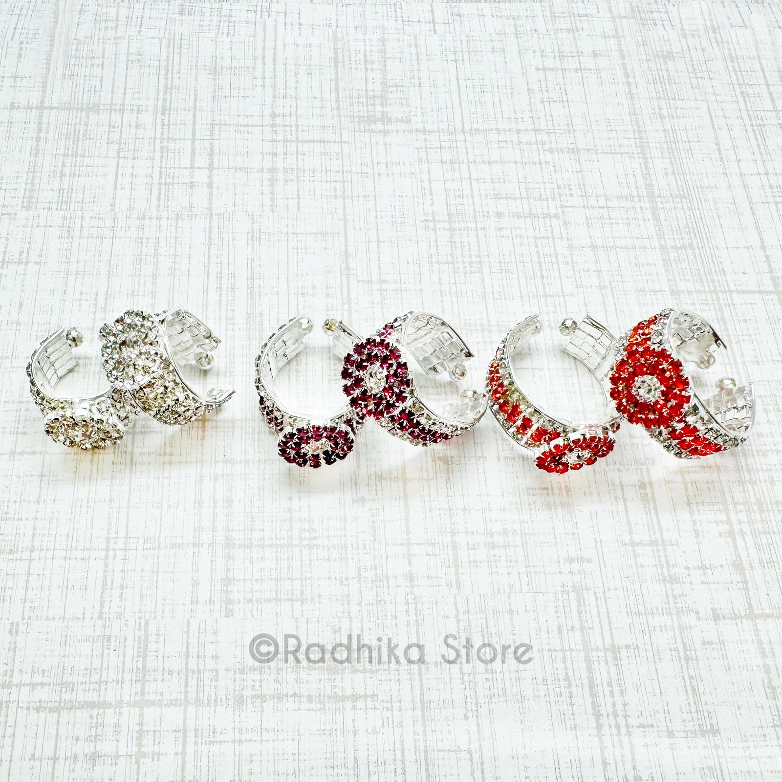 Circles of Love - Clear, Purple and Orange - Armlets/Bangles - Set of 2