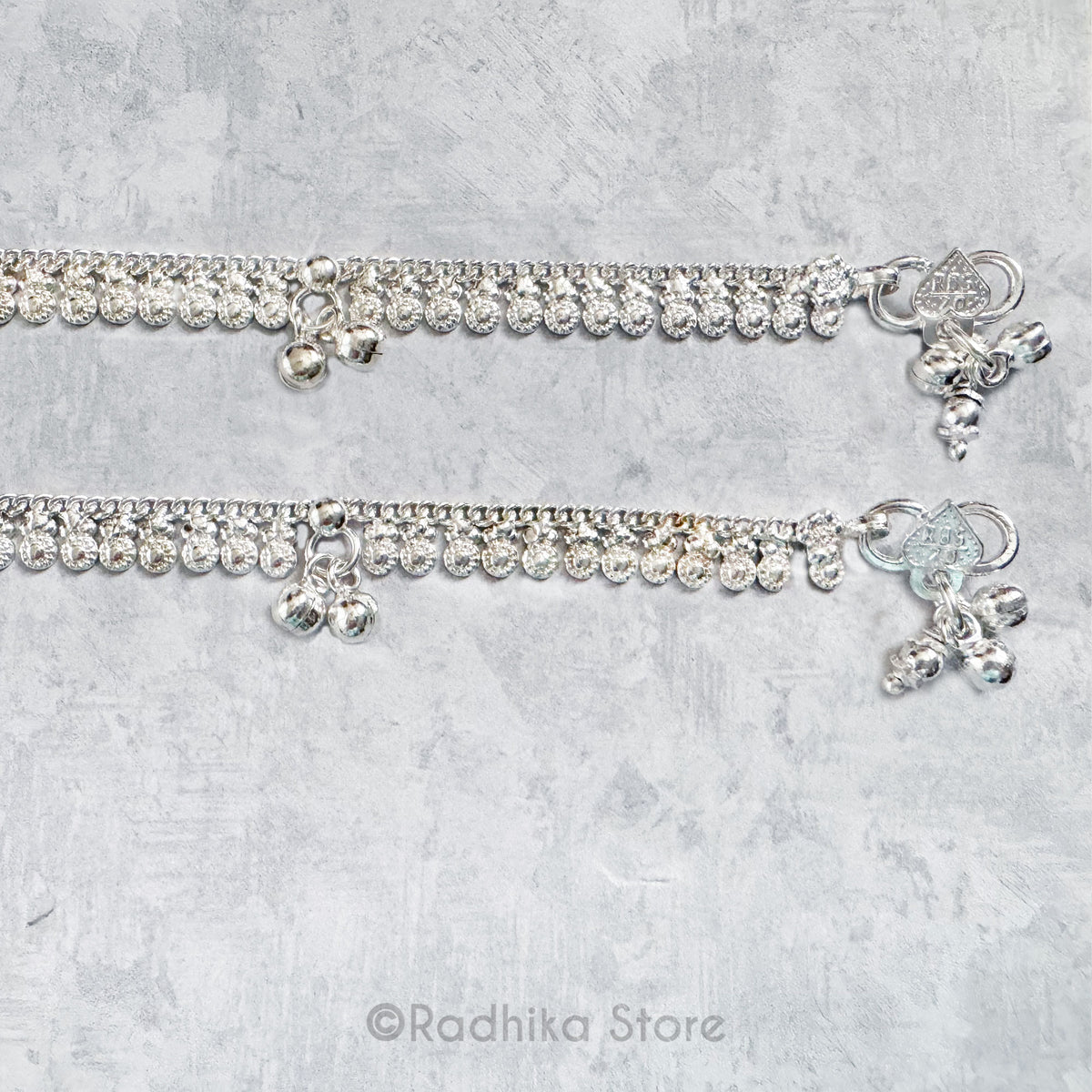 Chum Chum Circles of Love - Set of 2 - Silver Anklets