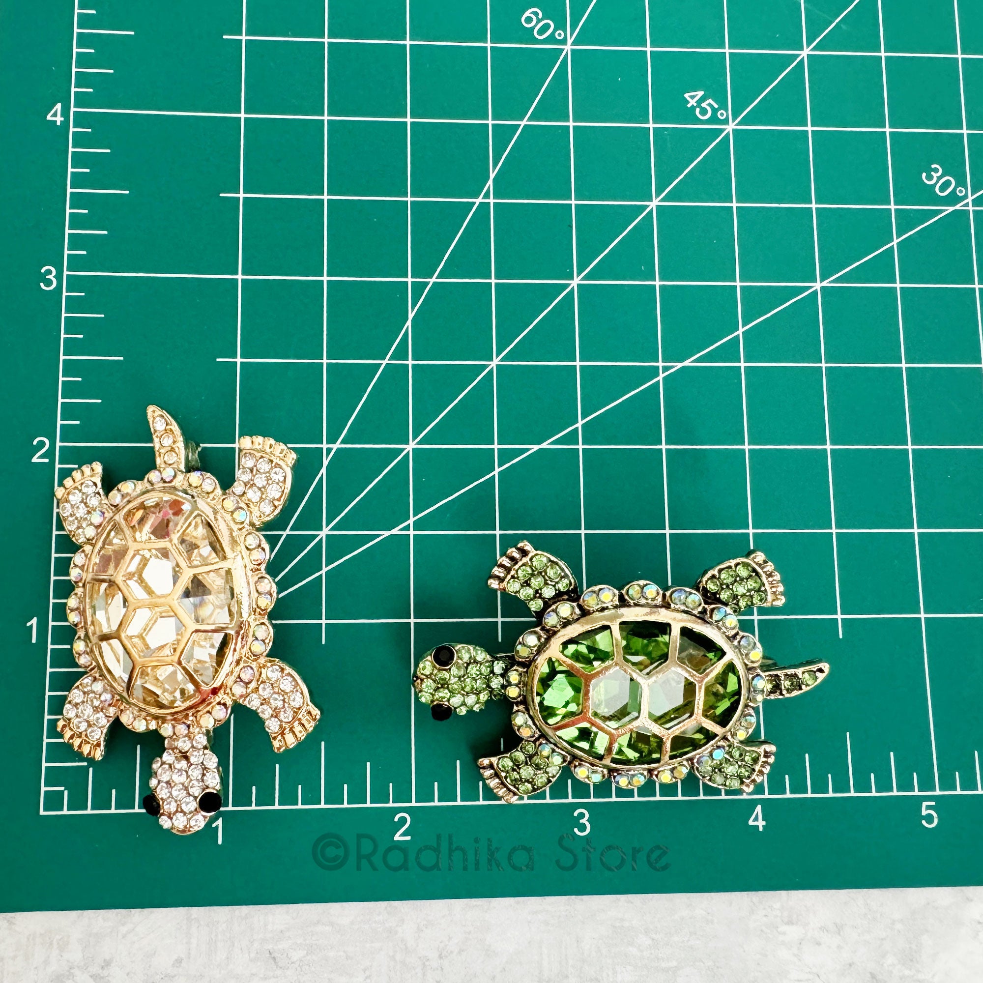 Crystal Kurma Rupa Tortious-Pendant-(Pin)- Choose Color - Radhika Store