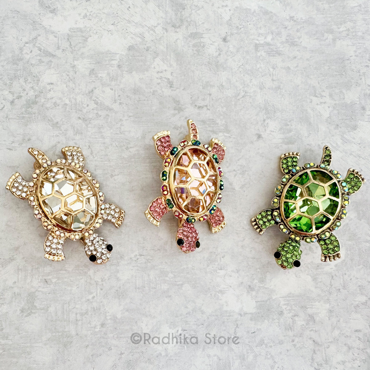 Crystal Kurma Rupa Tortious-Pendant-(Pin)- Choose Color