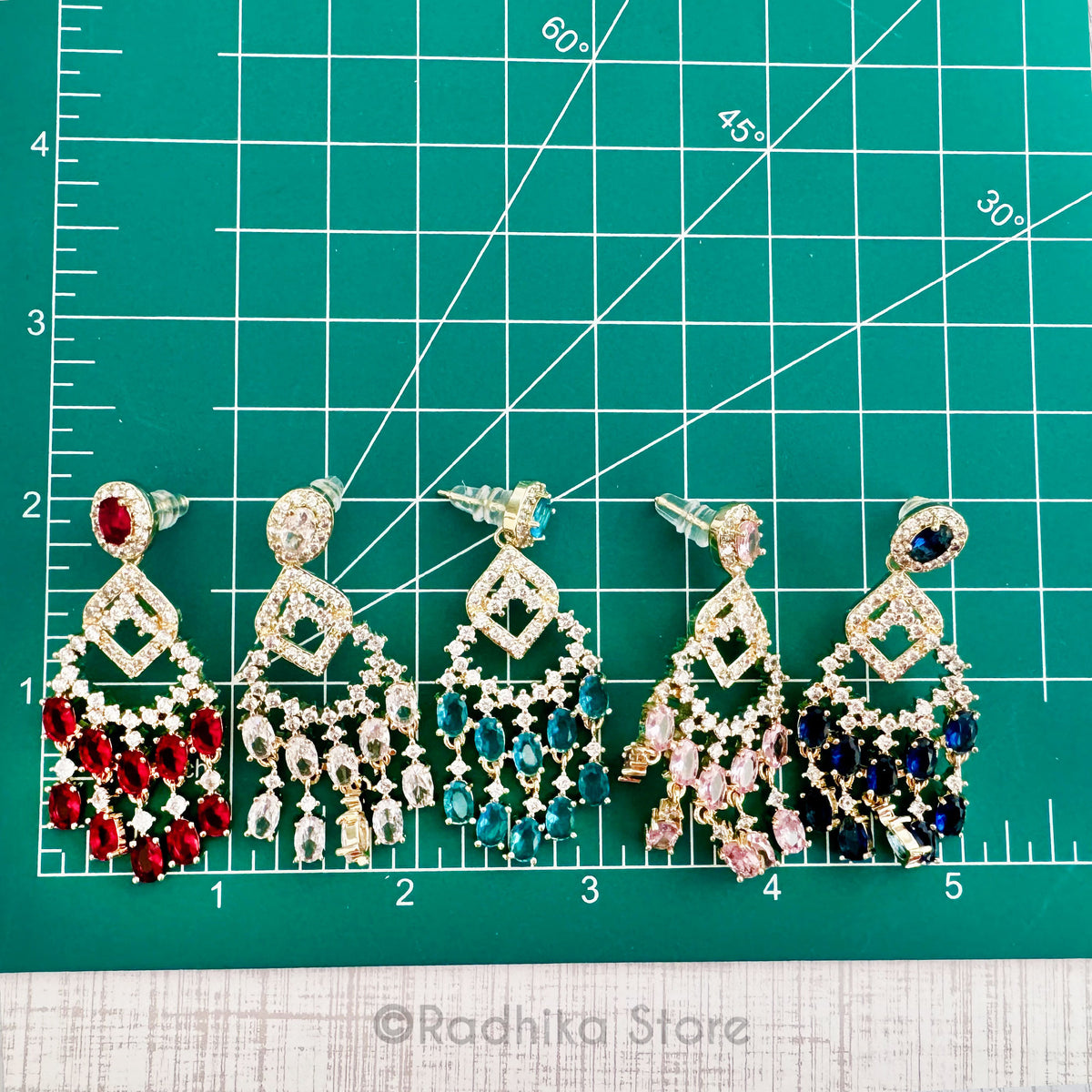 Crystal Peacock Feather - Earrings