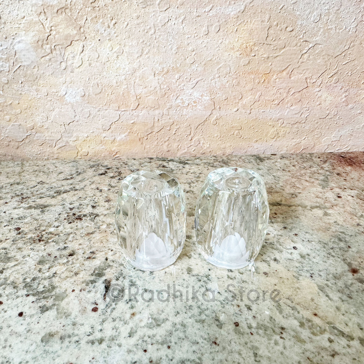 Little Crystal Barrel Shaped  Deity Salt and Pepper Shakers