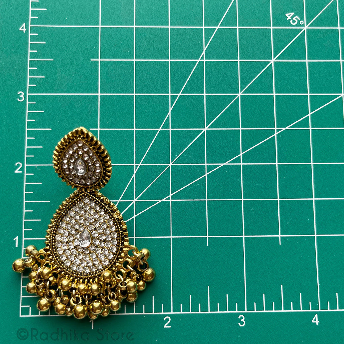 Crystal Teardrops - Jhumka Earrings