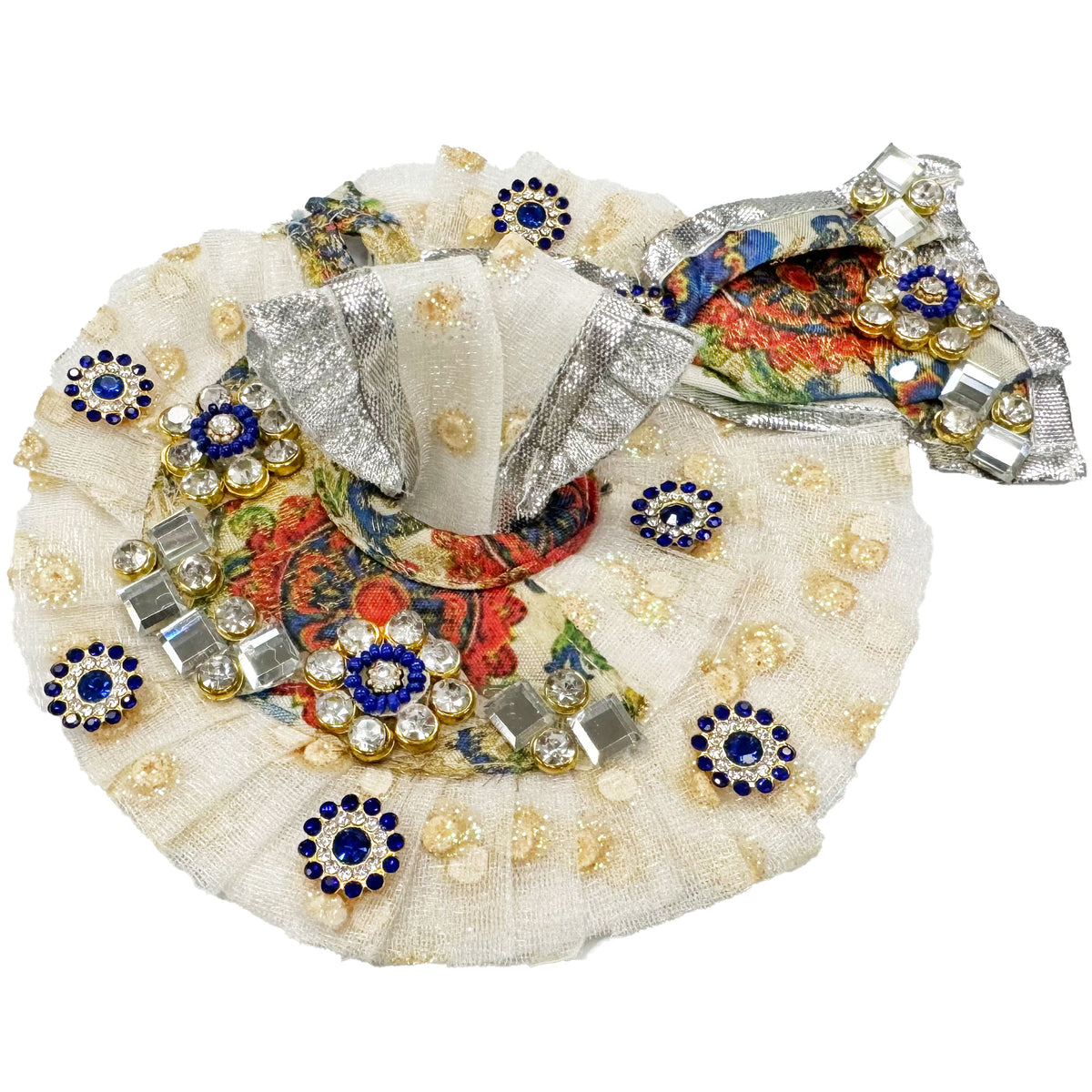Damodara Lila - White Tool Fabric- Laddu Gopal Outfit