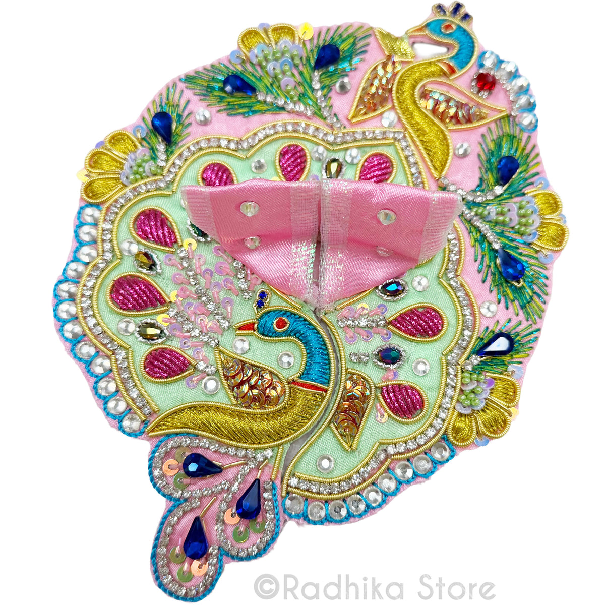 Dancing Peacocks In Baby Pink - Laddu Gopal Outfit