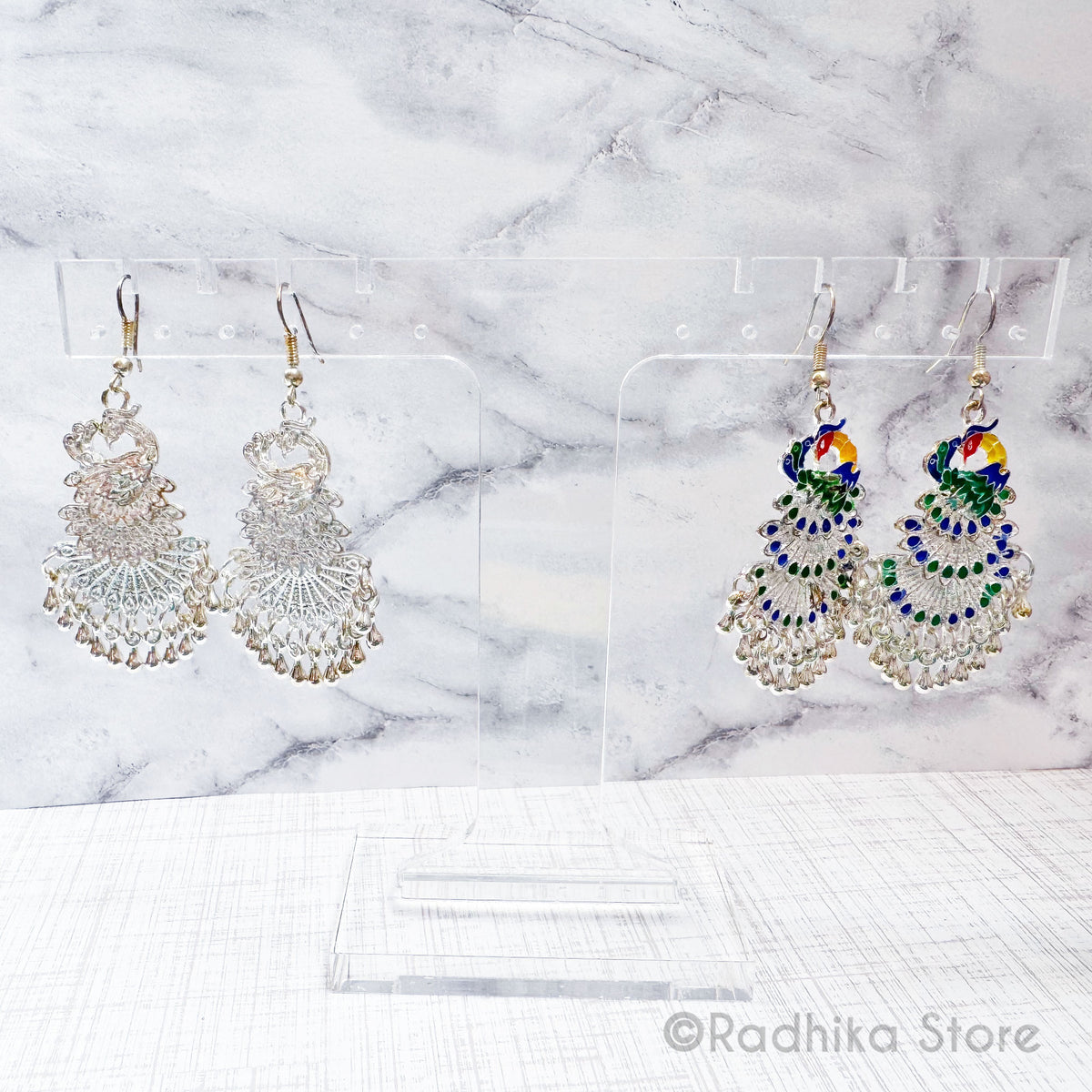 Little Lacquer Dancing Peacocks - Jhumka Earrings