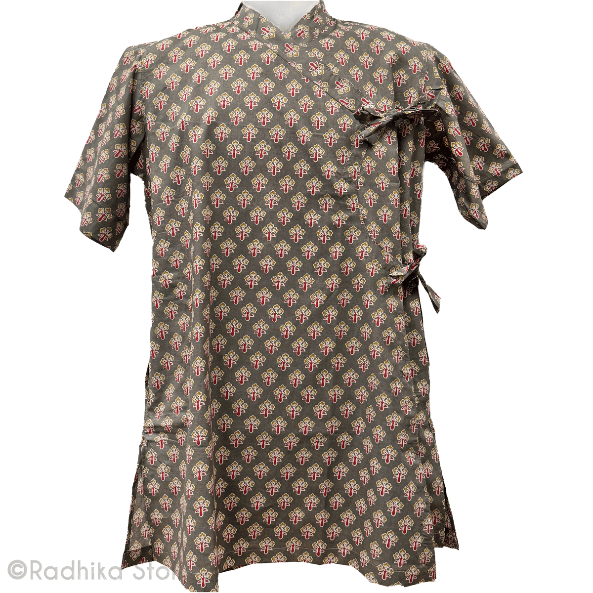 Bagal Bandi Style- Cotton Kurtas - Dark Beige- Vedic Design-S-M-L X